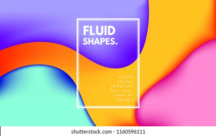 Colorful Fluid Shapes. Abstract Background with Gradient. 3d Composition with Bright Liquid. Eps10 Vector Illustration. Geometric Pattern with Fluid Elements for Cover, Banner, Poster, Business Design