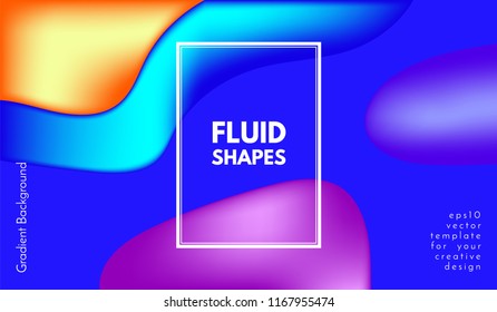 Colorful Fluid Shapes. Abstract Background with Gradient. 3d Composition with Bright Liquid. Eps10 Vector Illustration. Geometric Pattern with Fluid Elements for Cover, Banner, Poster, Business Design