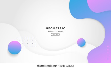 Colorful Fluid Shapes Background vector. Dynamic textured geometric element design. white and purple