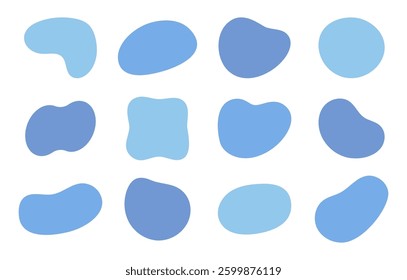 Colorful fluid shapes, decorative sets