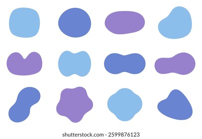 Colorful fluid shapes, decorative sets