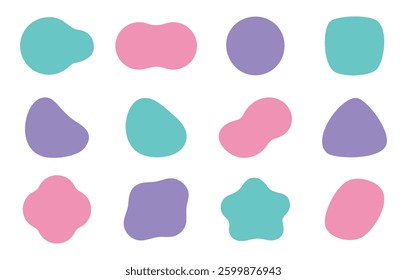 Colorful fluid shapes, decorative sets