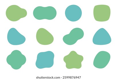 Colorful fluid shapes, decorative sets