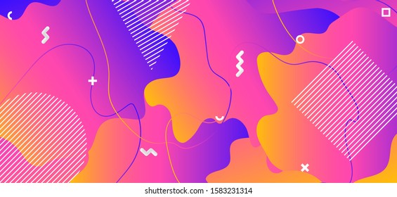 Colorful Fluid Shapes. Vector Abstract Texture.  
