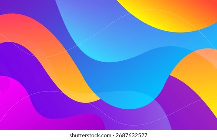 Fondo de onda fluida colorida. Ilustración vectorial