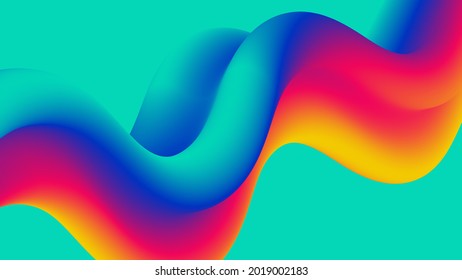 Colorful fluid wave. Futuristic gradient background. Modern abstract banner. Vector graphic