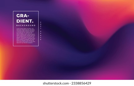 Colorful, fluid, and wavy gradient mesh background template copy space. Modern and dynamic colour gradation backdrop design for poster, banner, landing page, magazine, cover, or presentation page.