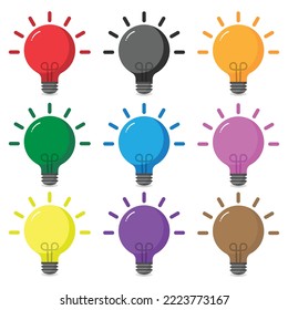 Colorful fluorescent light bulb vector for creative idea isolated