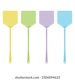 Colorful fly swatter vector illustration. Pest Control. Plastic fly swatter.