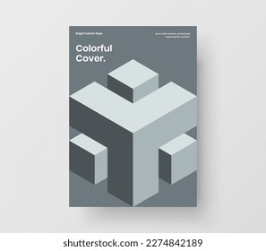 Ilustración de diseño vectorial A4 de volante colorido. Limpiar la plantilla de afiche de hexágonos geométricos.