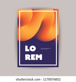 Colorful Flyer or Cover Design for Your Business with Abstract Orange and Purple 3D Curved Pattern - Applicable for Reports, Presentations, Placards, Posters - Creative Vector Template