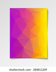 Colorful flyer design template 3. Polygonal style. Abstract background. Vector EPS 10.