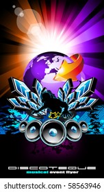 Colorful Flyer for International Disco Music Event