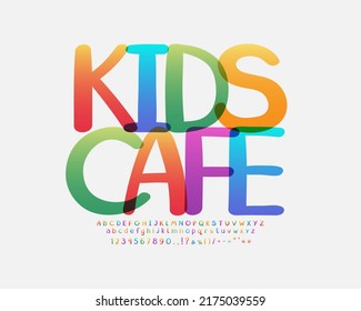 Colorful flyer Kids Cafe. Bright alphabet and numbers