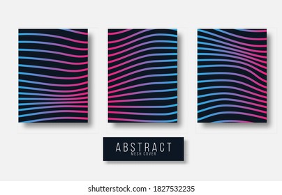 Conjunto de plantillas de volante colorido - diseño de cubierta mínimo - fondo geométrico abstracto con líneas onduladas.