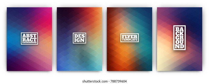 Colorful flyer template set - minimal cover designs - abstract geometric backgrounds with wavy lines