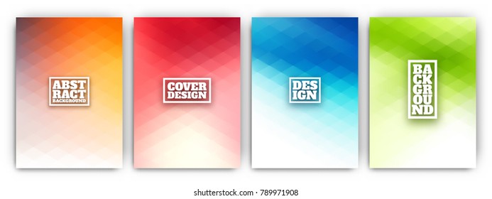Colorful flyer template set - minimal cover designs - abstract geometric backgrounds