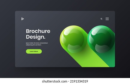 Diseño de vectores de volante colorido. Plantilla de banner web de bolas 3D creativas.