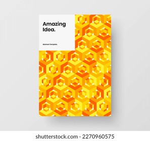 Colorful flyer vector design template. Original mosaic tiles corporate identity concept.