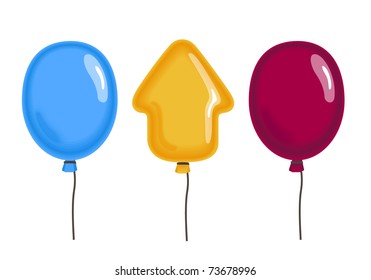 Juego de globos voladores coloridos