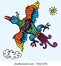 colorful flying bird