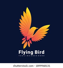 colorful Flying Bird logo illustration vector template