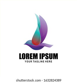COLORFUL FLYING BIRD LOGO. VECTOR LOGO