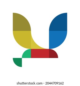 colorful flying bird logo vector