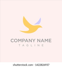 colorful flying dove logo design