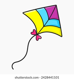 Colorful flying kite vector isolated