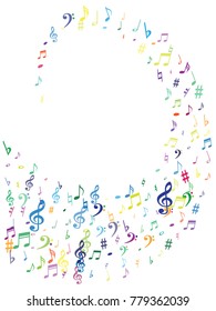 Colorful Flying Musical Notes Isolated On Stock Vector (Royalty Free ...