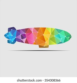 Colorful Flying Polygon Dirigible