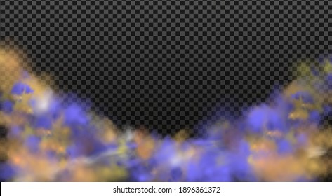 Colorful fog, ink swirling smoke isolated, transparent special effect. Bright vector cloudiness, mist or smog background. 
 Abstract banner paints.Background for banner, card, poster, poster.
