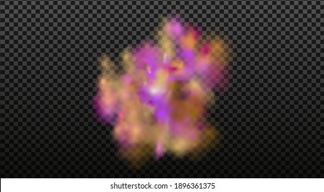 Colorful fog, ink swirling smoke isolated, transparent special effect. Bright vector cloudiness, mist or smog background. 
 Abstract banner paints.Background for banner, card, poster, poster.