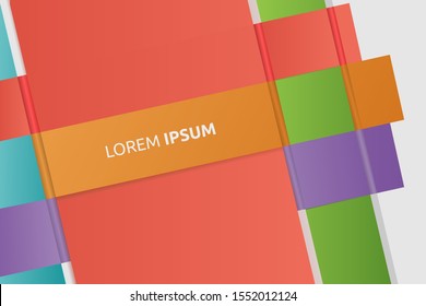colorful folded paper concept modern template infographic