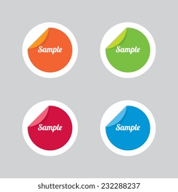 Colorful Folded Round Labels