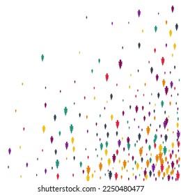 Fondo Beige Del Vector De Foliage Colorido. Diseño disperso de hojas rojas. Tarjeta Confetti Aislada. Patrón de hojas anaranjadas.
