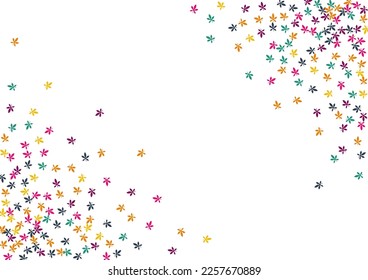 Colorful Foliage Vector White Background. Orange Confetti Natural Illustration. Maple Leaf Template. Bright Confetti Backdrop.