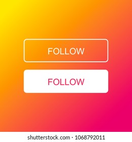 Colorful Follow Buttons. Vector.