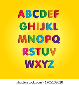 
Colorful font and alphabet vector
