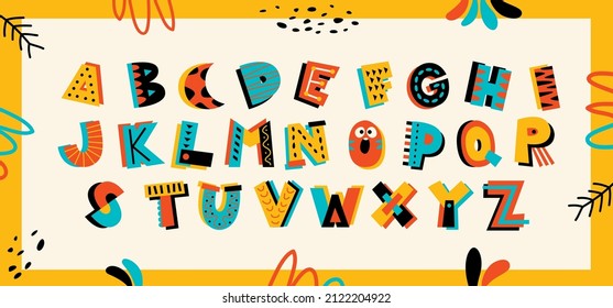 Colorful Font Design With Abstract Shapes