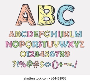 Colorful font.  Doodle style