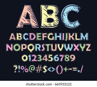 Colorful font.  Doodle style