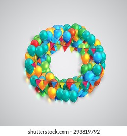 Colorful font made by ballons, vector