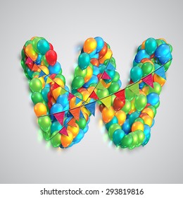 Colorful font made by ballons, vector