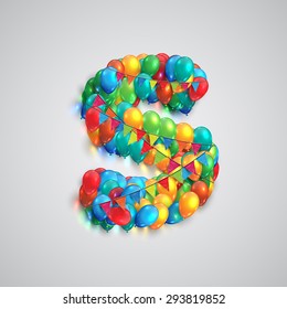 Colorful font made by ballons, vector