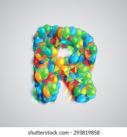 Colorful font made by ballons, vector