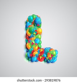 Colorful font made by ballons, vector