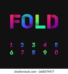 Colorful font set with three different gradient, vector illustration