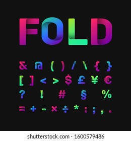 Colorful font set with three different gradient, vector illustration